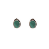 Boucles d'oreilles à tige ovales en malachite