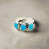 Bague 3 pierres turquoise