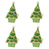 Rond de serviette en forme de sapin de Noël (lot de 4)