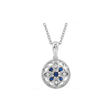 Blue Sapphire & Diamond Necklace