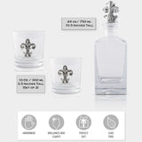 Coffret carafe Fleur de Lys avec verres