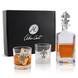 Coffret carafe Fleur de Lys avec verres