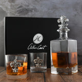 Coffret carafe Fleur de Lys avec verres