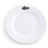 Assiettes à déjeuner en mélamine à motif de poisson - Lot de 4