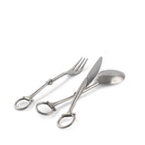 Bit Five piece Flatware Set - Stainless Steel Matt Silver