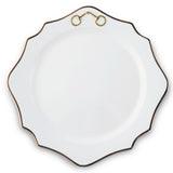 Assiette de présentation en porcelaine anglaise avec bordure dorée