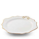 Assiette de présentation en porcelaine anglaise avec bordure dorée