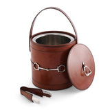 Premium Genuine Leather Bit Lidded Ice Bucket