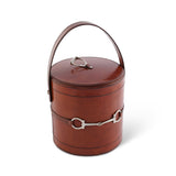 Premium Genuine Leather Bit Lidded Ice Bucket