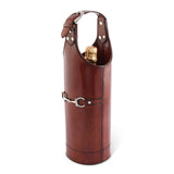 Premium Genuine Leather Bit Single Wine Bottle Carrier