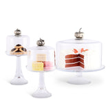 Pumpkin Knob Glass Covered Cake / Dessert Stand