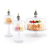 Présentoir à gâteaux/desserts recouvert de verre en forme d'arbre de Noël