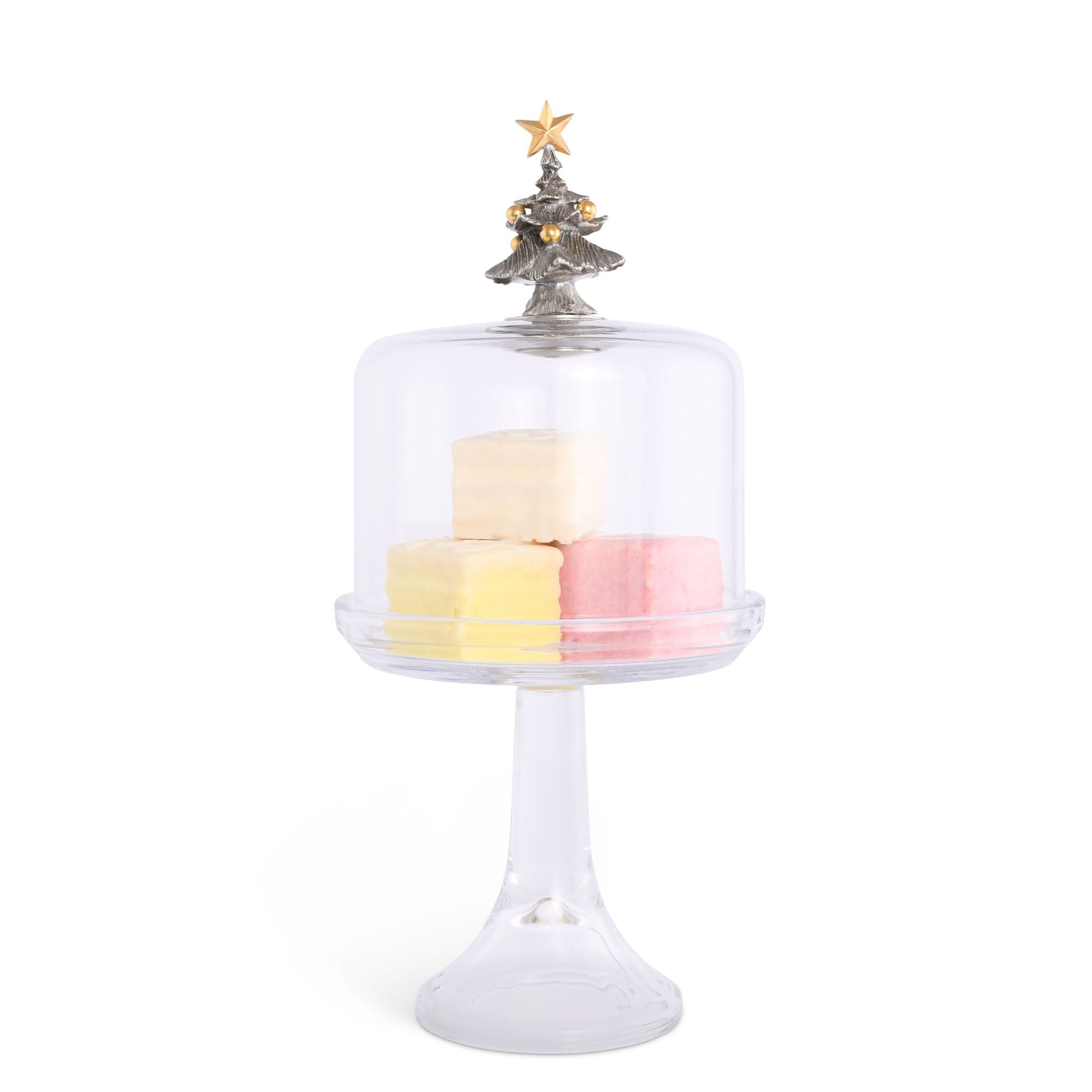 Christmas Tree Glass Covered Cake / Dessert Stand