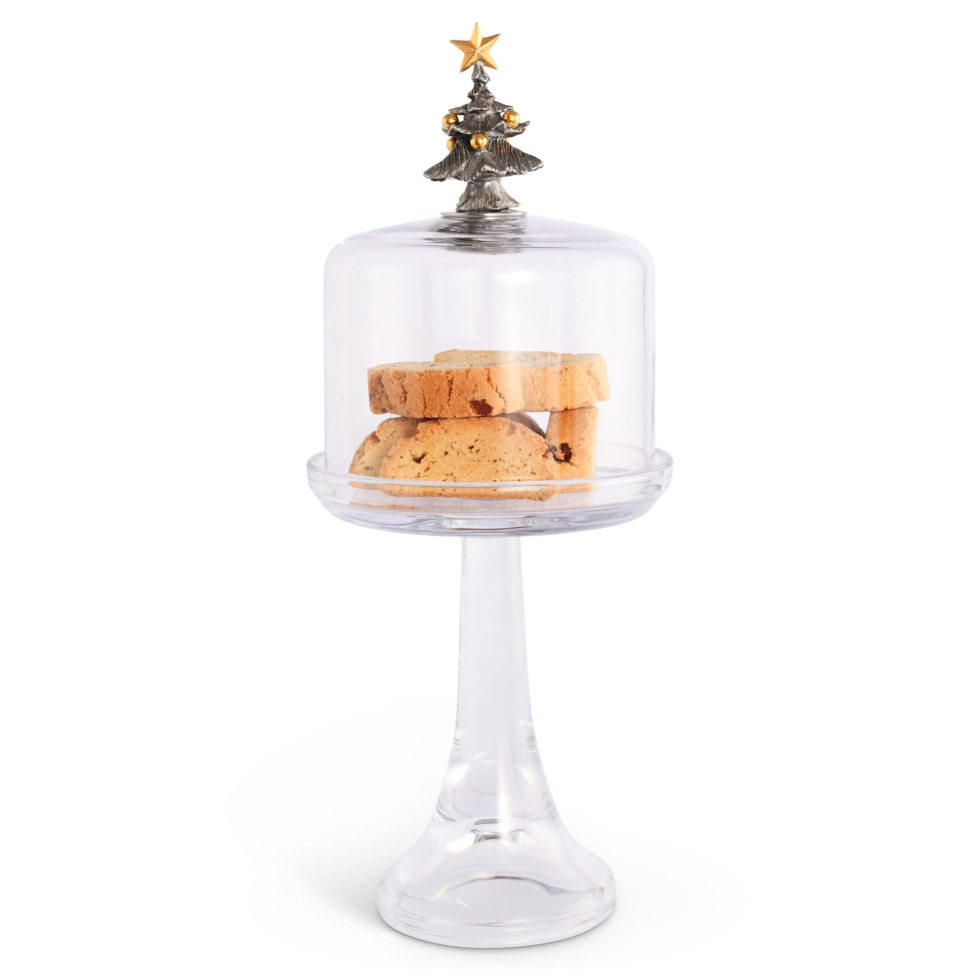 Christmas Tree Glass Covered Cake / Dessert Stand