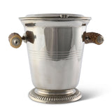 Pewter Ice Bucket with Antler Handles