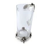 Glass Pitcher Pewter Acorn & Oak Leaf Handle