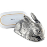 Pewter Rabbit Butter Dish