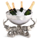 Pewter Elephant Trio Ice / Punch Tub Stainless