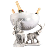 Pewter Elephant Trio Ice / Punch Tub Stainless