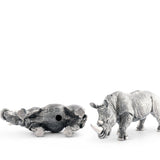 Pewter Rhinos Salt & Pepper Set