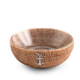 Anchor Hand Woven Wicker Natural Rattan Serving Bowl