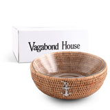 Anchor Hand Woven Wicker Natural Rattan Serving Bowl