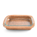 Anchor Hand Woven Wicker Rattan 3qt Rectangular Casserole Holder