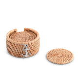 Anchor Hand Woven Wicker Rattan Coaster Set - 6 Coasters