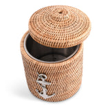 Anchor Hand Woven Wicker Rattan Lidded Ice Bucket