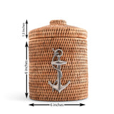 Anchor Hand Woven Wicker Rattan Lidded Ice Bucket