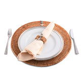 Anchor Placemat Hand Woven Wicker Rattan Round - Set of 4