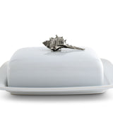 Conch Shell Stoneware Butter Dish