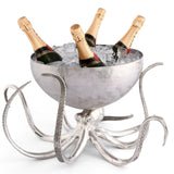 Octopus Pewter Steel Ice Tub Punchbowl