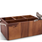 Porte-couverts en bois Song Bird