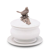 Songbird Porcelain Lidded Bowl