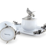 Stoneware Creamer Set - Pewter Song Bird