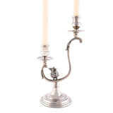 Two Taper Pewter Song Bird Candelabra