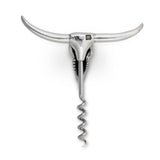 Pewter Cow Skull Wine Pull