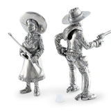 Pewter Cowpoke Couple Salt & Pepper Set