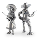 Pewter Cowpoke Couple Salt & Pepper Set