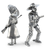 Pewter Cowpoke Couple Salt & Pepper Set