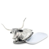 Pewter Longhorn Steer Butter Dish