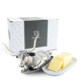 Pewter Longhorn Steer Butter Dish