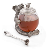 Pewter Bear Honey Pot