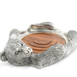 Pewter Bear Rug Wine Coaster