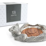 Pewter Bear Rug Wine Coaster