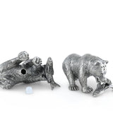 Pewter Fishing Bear Salt & Pepper Set